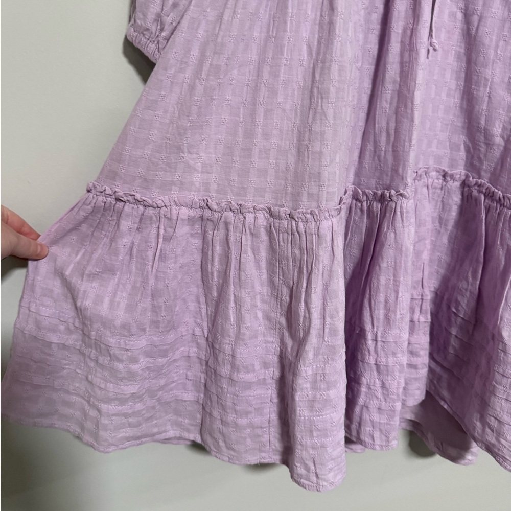 American Eagle Purple Tiered Peasant Mini Dress Size Medium Cottagecore Prairie - Picture 7 of 10